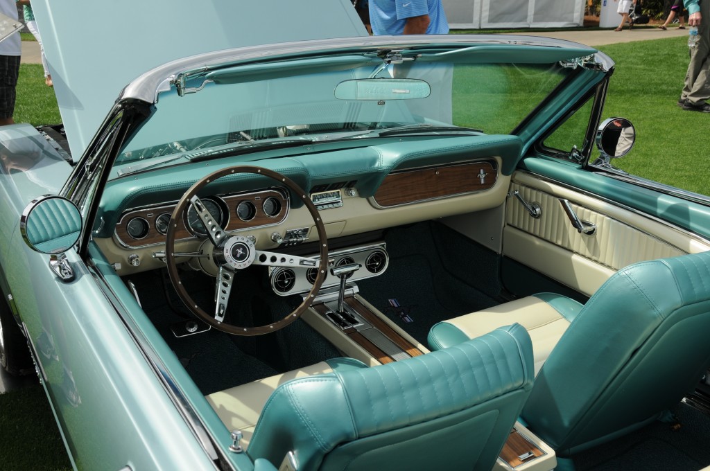 Interior of the 1966 Mustang convertible replica from Revology. MSRP: $135,900.