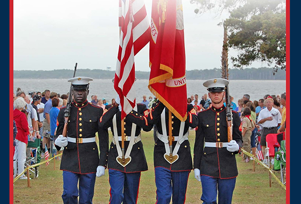 Marines participate in Taps at Twilight Memorial Day service on St. Simons Island.